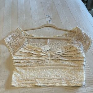 Free People Cream Lace Blouse. New this season!